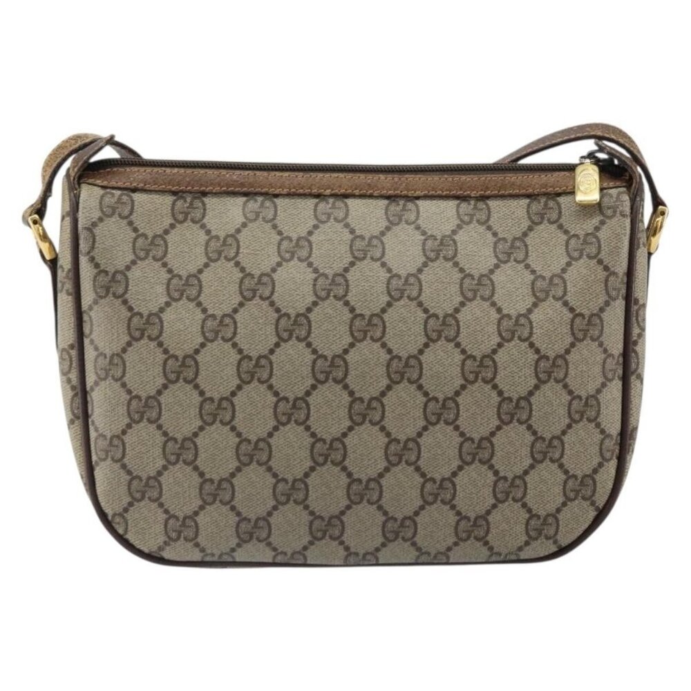 Authentic GUCCI GG Supreme Web Sherry Line Bag PVC Beige Gold 89 02 032 - Picture 10 of 16